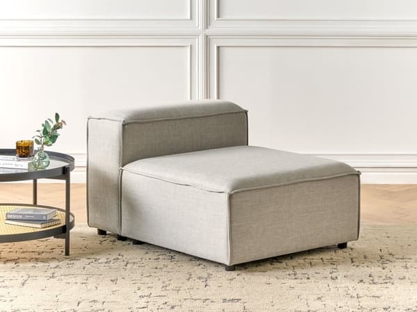 Midtersektion Lysegrå Polyester 1 Personers Sofamodul uden Armlæn Moderne Sofastol Modulsofa Stue Indretning Høj Kvalitet