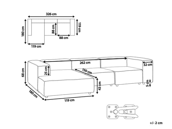 Hjørnesofa med Chaiselong Grå Polyester 4 Personers Sofa L Formet Dyb Sofahjørne Siddemøbel Blød Stofsofa Højrevendt Modulsofa
