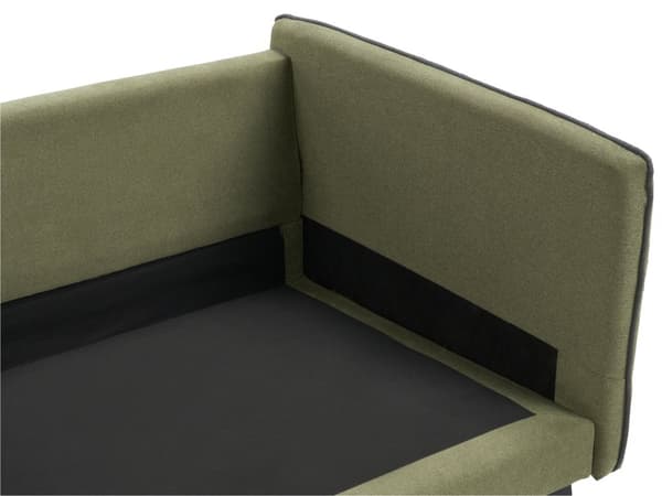 Hjørnesofa med Chaiselong Grøn Polyester 3 Personers Sofa L Formet Dyb Sofahjørne Siddemøbel Blød Stofsofa Højrevendt