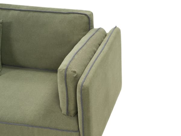 Hjørnesofa med Chaiselong Grøn Polyester 3 Personers Sofa L Formet Dyb Sofahjørne Siddemøbel Blød Stofsofa Højrevendt