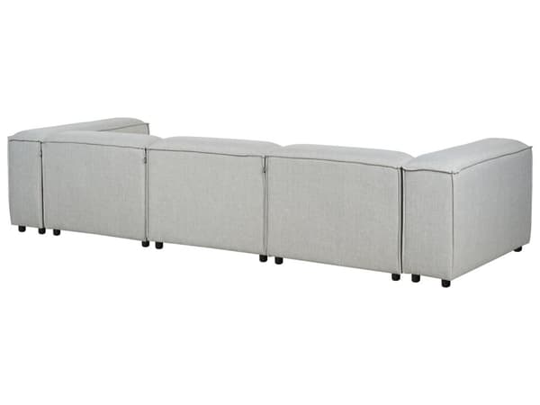 Modulsoffa Ljusgrå Polyester 3-sits Sektionssoffa med Svarta Ben Modern Vardagsrum