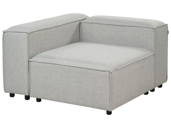 Modulsoffa Ljusgrå Polyester 3-sits Sektionssoffa med Svarta Ben Modern Vardagsrum