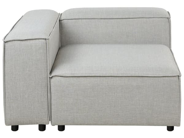 Modulsoffa Ljusgrå Polyester 3-sits Sektionssoffa med Svarta Ben Modern Vardagsrum