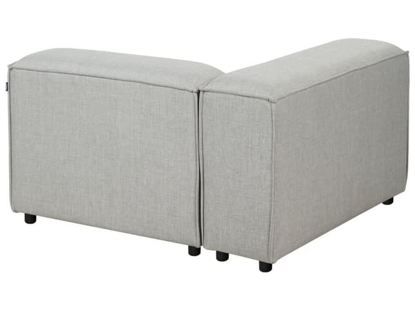 Modulsoffa Ljusgrå Polyester 3-sits Sektionssoffa med Svarta Ben Modern Vardagsrum