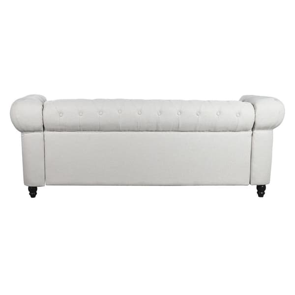 Sofa DKD Home Decor Hvid Brun Flødefarvet Træ 209 x 84 x 76 cm