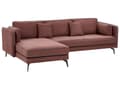 Miniatyrbild 4 av 10: Hörnsoffa Höger Vinröd Klädsel Polyester Metallben Sittdynor Ryggstöd Dekorativa Prydnadskuddar Modern Design Vardagsrum