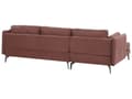Miniatyrbild 5 av 10: Hörnsoffa Höger Vinröd Klädsel Polyester Metallben Sittdynor Ryggstöd Dekorativa Prydnadskuddar Modern Design Vardagsrum