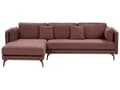 Miniatyrbild 1 av 10: Hörnsoffa Höger Vinröd Klädsel Polyester Metallben Sittdynor Ryggstöd Dekorativa Prydnadskuddar Modern Design Vardagsrum