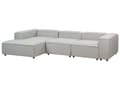 Miniatyrbilde 4 av 11: Modulær Høyre Sofa Lysegrå Stoff 4-seters Hjørneseksjonssofa med Svarte Ben Moderne Stue