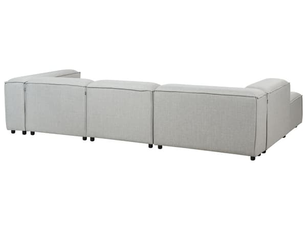 Modulær Høyre Sofa Lysegrå Stoff 4-seters Hjørneseksjonssofa med Svarte Ben Moderne Stue