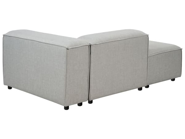 Modulær Høyre Sofa Lysegrå Stoff 4-seters Hjørneseksjonssofa med Svarte Ben Moderne Stue
