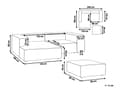 Miniatyrbilde 3 av 11: Modulær Hjørnesofa Lysegrå Stoff 3-seter Høyrevendt Fotskammel Svarte ben Moderne design Stue Modulsofa