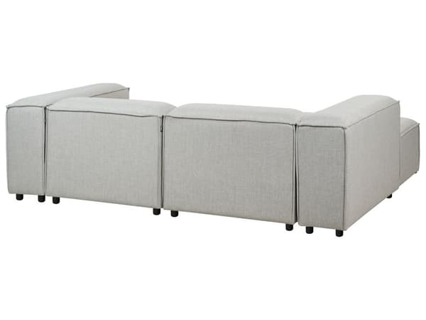 Modulær Hjørnesofa Lysegrå Stoff 3-seter Høyrevendt Fotskammel Svarte ben Moderne design Stue Modulsofa