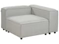 Miniatyrbilde 11 av 11: Modulær Hjørnesofa Lysegrå Stoff 3-seter Høyrevendt Fotskammel Svarte ben Moderne design Stue Modulsofa