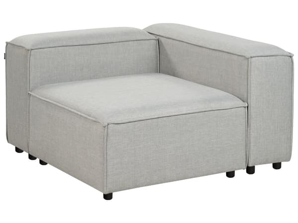 Modulær Hjørnesofa Lysegrå Stoff 3-seter Høyrevendt Fotskammel Svarte ben Moderne design Stue Modulsofa