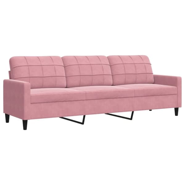 3-sitssoffa rosa 210 cm sammet