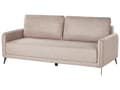 Miniatyrbilde 5 av 11: Sovesofa Lysebrun Polyesterstoff 3-seter Metallben Uttrekkbar seng Minimalistisk og skandinavisk stil