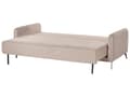 Miniatyrbilde 6 av 11: Sovesofa Lysebrun Polyesterstoff 3-seter Metallben Uttrekkbar seng Minimalistisk og skandinavisk stil