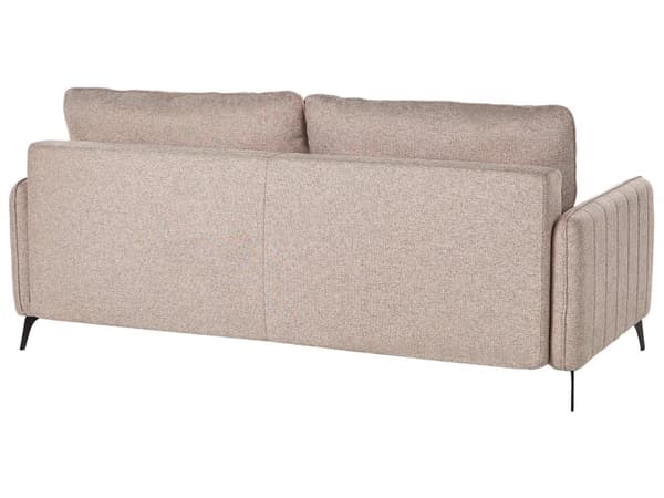 Sovesofa Lysebrun Polyesterstoff 3-seter Metallben Uttrekkbar seng Minimalistisk og skandinavisk stil