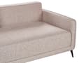 Miniatyrbilde 9 av 11: Sovesofa Lysebrun Polyesterstoff 3-seter Metallben Uttrekkbar seng Minimalistisk og skandinavisk stil