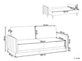 Miniatyrbillede 3 af 11: Sovesofa Off White Boucle 3 Personers Moderne Blød Sofa Sofaseng Tre Personers Designsofa Praktisk Splitback Stofsofa God Liggekomfort