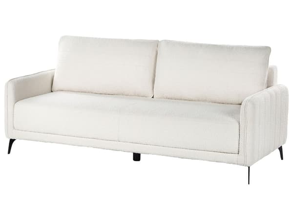 Sovesofa Off White Boucle 3 Personers Moderne Blød Sofa Sofaseng Tre Personers Designsofa Praktisk Splitback Stofsofa God Liggekomfort