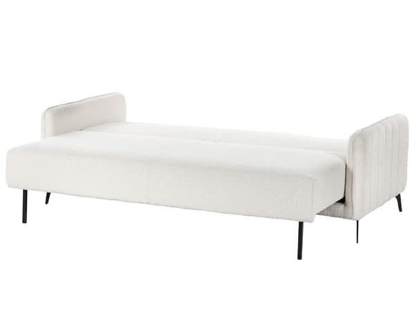 Sovesofa Off White Boucle 3 Personers Moderne Blød Sofa Sofaseng Tre Personers Designsofa Praktisk Splitback Stofsofa God Liggekomfort