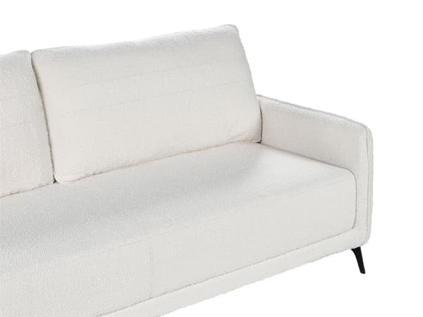 Sovesofa Off White Boucle 3 Personers Moderne Blød Sofa Sofaseng Tre Personers Designsofa Praktisk Splitback Stofsofa God Liggekomfort