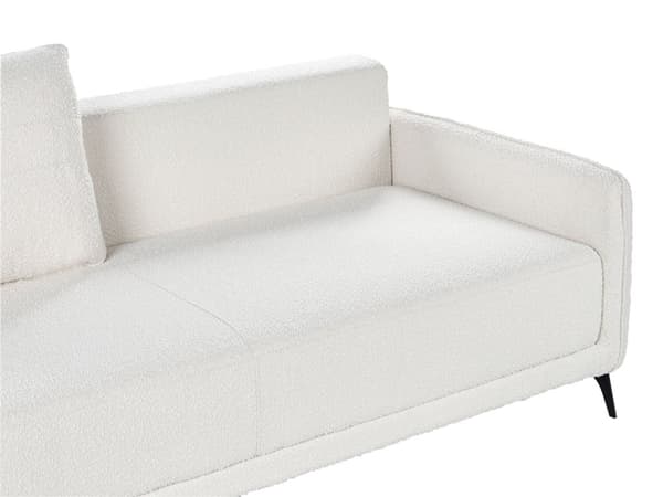 Sovesofa Off White Boucle 3 Personers Moderne Blød Sofa Sofaseng Tre Personers Designsofa Praktisk Splitback Stofsofa God Liggekomfort