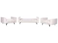 Miniatyrbilde 6 av 11: 5-seters sittegruppe Hvit Bouclé 3-seters sofa 2 lenestoler Justerbart rygglene med 3 stillinger Klikk-klakk-mekanisme Moderne design