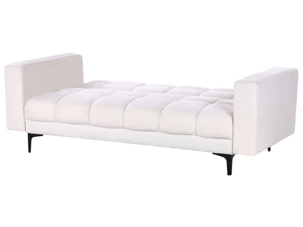 5-seters sittegruppe Hvit Bouclé 3-seters sofa 2 lenestoler Justerbart rygglene med 3 stillinger Klikk-klakk-mekanisme Moderne design