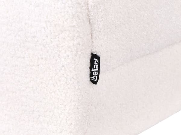 Hjørnesofa Hvit Bouclé 4-seter Høyrevendt Svarte ben Justerbart rygglene med 3 stillinger Klikk-klakk-mekanisme Moderne design