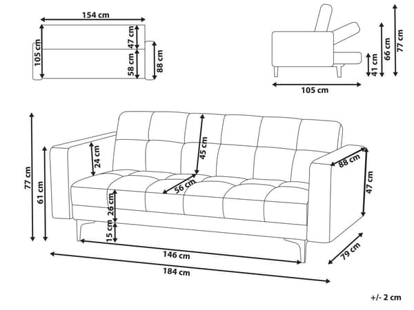 Sovesofa Hvid Boucle 3 Personers Moderne Blød Sofa Sofaseng Tre Personers Designsofa Praktisk Splitback Stofsofa God Liggekomfort
