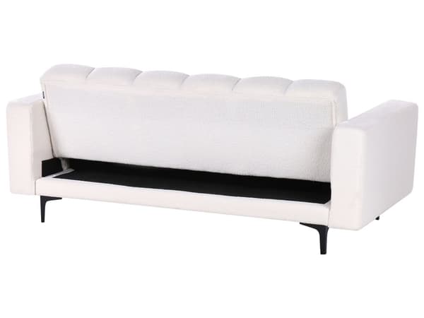 Sovesofa Hvid Boucle 3 Personers Moderne Blød Sofa Sofaseng Tre Personers Designsofa Praktisk Splitback Stofsofa God Liggekomfort