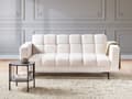 Miniatyrbillede 2 af 11: Sovesofa Hvid Boucle 3 Personers Moderne Blød Sofa Sofaseng Tre Personers Designsofa Praktisk Splitback Stofsofa God Liggekomfort