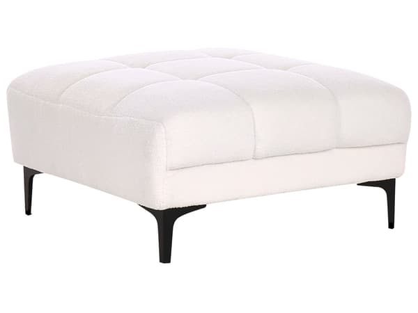 Sovesofa med Chaiselong Hvid Boucle 4 Personers Sofa L Formet Hjørnesofa med Fodskammel Dyb Sofaseng Stofsofa Design Hjørnesovesofa
