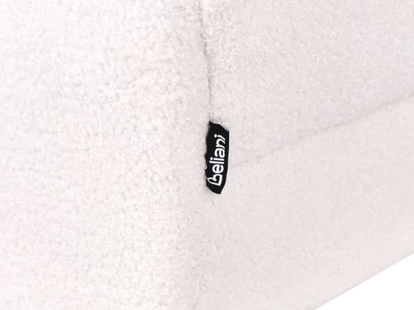 Sovesofa med Chaiselong Hvid Boucle 4 Personers Sofa L Formet Hjørnesofa med Fodskammel Dyb Sofaseng Stofsofa Design Hjørnesovesofa