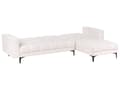 Miniatyrbillede 6 af 11: Sovesofa med Chaiselong Hvid Boucle 4 Personers Sofa L Formet Hjørnesofa Dyb Sofaseng Blød Stofsofa Design Hjørnesovesofa Venstrevendt