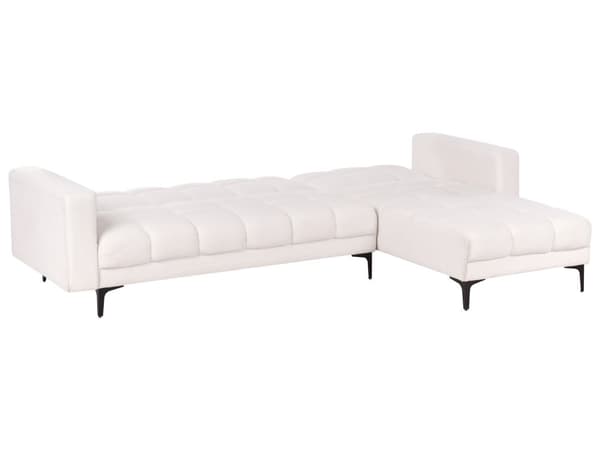 Sovesofa med Chaiselong Hvid Boucle 4 Personers Sofa L Formet Hjørnesofa Dyb Sofaseng Blød Stofsofa Design Hjørnesovesofa Venstrevendt