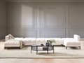 Miniatyrbillede 4 af 11: Sovesofa Hvid Boucle 6 Personers Moderne Blød U Sofa Sofaseng Fem Personers Designsofa Chaiselong Splitback Stofsofa God Liggekomfort