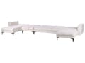 Miniatyrbillede 6 af 11: Sovesofa Hvid Boucle 6 Personers Moderne Blød U Sofa Sofaseng Fem Personers Designsofa Chaiselong Splitback Stofsofa God Liggekomfort