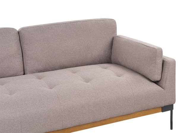 Sofa Taupe Polyester 3 Personers Tyk Polstret Dyb Blød Stofsofa til Stuen Moderne Inspiration Stue Møbel Moderne