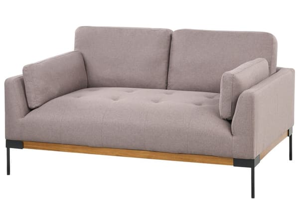 Sofa Taupe Polyester 2 Personers Tyk Polstret Dyb Blød Stofsofa til Stuen Moderne Inspiration Stue Møbel Moderne