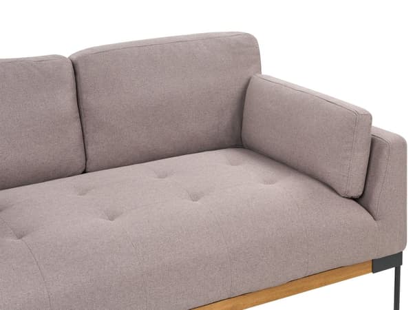 Sofa Taupe Polyester 2 Personers Tyk Polstret Dyb Blød Stofsofa til Stuen Moderne Inspiration Stue Møbel Moderne