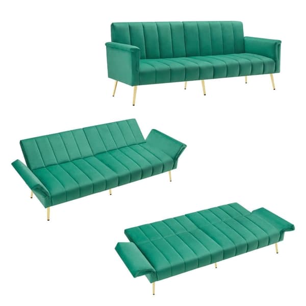 3-paikkainen samettinen vuodesohva - Emerald Green