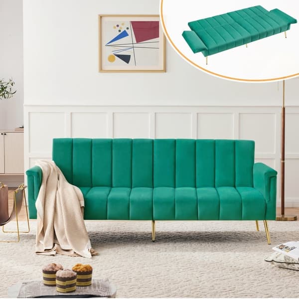 3-paikkainen samettinen vuodesohva - Emerald Green