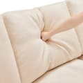 Pikkukuva 7 / 8: 3-Sitzer-Ecksofa – mit modularer Fußstütze – Chenille – Beige