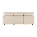 Pikkukuva 8 / 8: 3-Sitzer-Ecksofa – mit modularer Fußstütze – Chenille – Beige