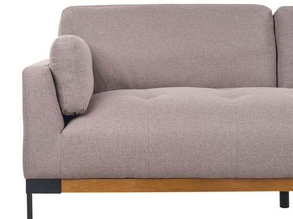 Soffa 3-sits Taupe Polyester Tyg Järn Svarta Ben Stoppade Vardagsrumsmöbler