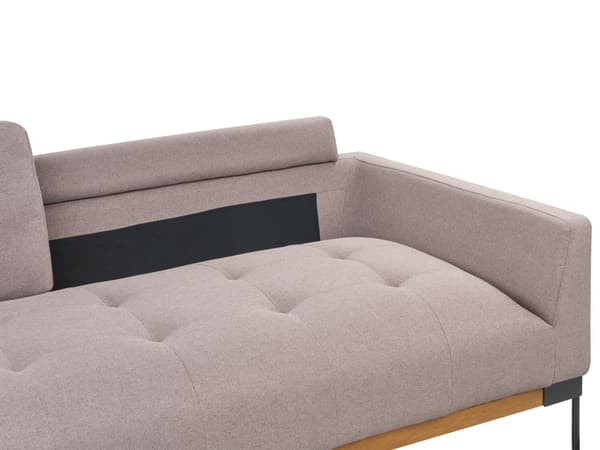 Soffa 3-sits Taupe Polyester Tyg Järn Svarta Ben Stoppade Vardagsrumsmöbler